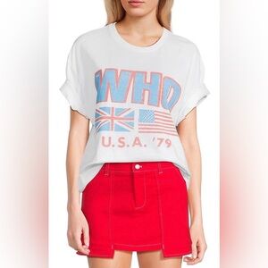 Junk Food Clothing White Tee with Flag Graphics